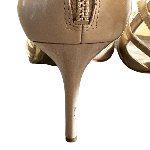 Michael Kors strappy peep toe stilettos in sand coloured patent leather - Picture 11 of 15